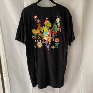 Rug Rats Christmas tee Reptar Tommy Chuckie black SZ L NWOT